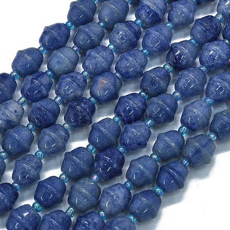 Natural Dyed & Heated Blue Aventurine Beads Strands G-K389-D12-01-1