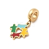 304 Stainless Steel Colorful Enamel European Dangle Charms STAS-D153-01A-G-2