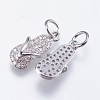 Brass Micro Pave Cubic Zirconia Pendants RB-I077-02P-RS-2