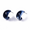 Opaque Resin Half Hoop Earrings EJEW-T012-04-A01-4