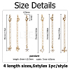 Brass Micro Pave Clear Cubic Zirconia Ends with Chain KK-HS0001-97-2