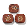 Natural Red Jasper Rectangle with Chakra Sign Figurines Display Decorations DJEW-K025-02E-1