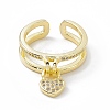 Rack Plating Eco-Friendly Brass Micro Pave Clear Cubic Zirconia Rings RJEW-B025-01G-2