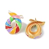 Brass with Enamel Twist Stud Earrings for Women EJEW-Q389-02G-04-2