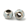 Platinum Tone Alloy Enamel European Beads FIND-E044-12P-2
