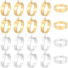 20Pcs 2 Colors Adjustable Brass Finger Rings Setting for Hanging Pendant KK-BBC0027-80-7