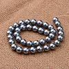 Polished Round Grade A Shell Pearl Bead Strands BSHE-M027-8mm-16-2