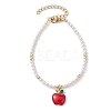 Fruit Alloy Enamel Charm Bracelets BJEW-JB10094-3