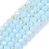 Electroplate Opaque Solid Color Glass Beads Strands EGLA-A044-P4mm-L06-1