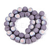 Frosted Opaque Glass Beads Strands GLAA-T032-P10mm-MBB07-2