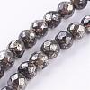 Natural Pyrite Beads Strands G-P303-02-6mm-16-1