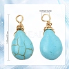 30Pcs Dyed Synthetic Turquoise Pendants PALLOY-YW00132-3