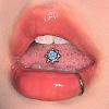 Sun 316L Surgical Stainless Steel with Synthetic Opal Tongue Rings FS-WGFD6E3-10-2