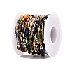 Picasso Style Handmade Brass & Glass Beaded Link Chains CHC-Q021-05G-2
