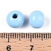 Spray Painted Round Natural Schima Wood Beads LS-WOOD-A018-8mm-18-3