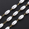 304 Stainless Steel & ABS Plastic Imitation Pearl Beaded Chains CHS-S008-014B-G-1