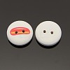 2-Hole Flat Round Mathematical Operators Printed Wooden Sewing Buttons X-BUTT-M002-13mm-04-2