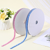 20 Yards Polyester Velvet Elastic Lace Trim with Pleated Organza Trimming OCOR-WH0087-06B-7