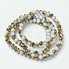 Electroplate Opaque Glass Beads Strands EGLA-A034-P6mm-O08-2