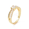 Real 18K Gold Plated Brass Micro Pave Cubic Zirconia Rings RJEW-J017-VC196-1