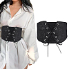 1Pc Polyester Lace & Imitation Leather Elastic Waist Belly Belts for Dress AJEW-HY0003-46-1