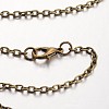 Iron Cable Chain Necklace Making MAK-J009-38AB-1
