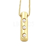 Brass & Plastic Pearl Letter Pendant Box Chain Necklaces for Women NJEW-U017-01G-09-1