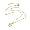 Ion Plating(IP) Rectangle with Initial Letter 304 Stainless Steel Pendant Necklace NJEW-R265-04G-B-3