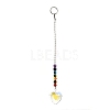 Chakra Heart Crystal Suncatcher Dowsing Pendulum Pendants PALLOY-JF00460-03-7