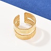 304 Stainless Steel Cuff Open Rings for Women LS-RJEW-H255-01G-06-3