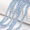 Electroplate Transparent Glass Beads Strands EGLA-A034-T1mm-T07-1