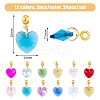 24Pcs 12 Colors Faceted Glass European Dangle Charms PALLOY-AB00176-2