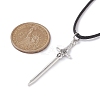 Alloy Sword Pendant Necklace with Waxed Cords X-NJEW-JN04473-5