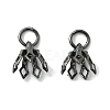 Flower Rack Plating Brass Filigree Bead Cap Bails KK-L102-27B-1