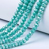 Electroplate Glass Beads Strands EGLA-A034-P1mm-B16-1