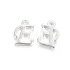 Silver Color Plated Alloy Letter Pendants PALLOY-J718-01S-E-1