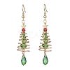 Copper Wired Glass Dangle Earrings EJEW-JE05917-1
