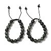 10mm Round Natural Kambaba Jasper Braided Bead Bracelets BJEW-C067-01C-21-1