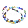 Flat Round Handmade Millefiori Glass Beads LK-R004-51-2