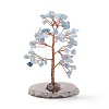 Natural Aquamarine Chips & Agate Pedestal Display Decorations DJEW-A001-04H-2