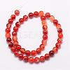 Natural Striped Agate/Banded Agate Bead Strands G-K166-13-12mm-08-2