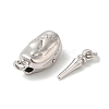 Rhodium Plated 925 Sterling Silver Bayonet Clasps STER-G038-16P-2