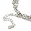 Tarnish Resistant 304 Stainless Steel Cable Chain Multi-strand Bracelets STAS-A051-05P-2