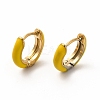 Ion Plating(IP) Enamel Hoop Earrings EJEW-G344-02G-02-1