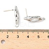 Nuggets Brass Micro Pave Clear Cubic Zirconia Stud Earring Findings KK-D386-18P-3