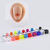 10Pcs Dice 316L Surgical Stainless Steel with Acrylic Tongue Rings FS-WGEA7F0-11-2
