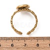 Flower 304 Stainless Steel Cuff Ring Components STAS-P454-05B-G-3
