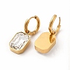 Ion Plating(IP) 304 Stainless Steel Hoop Earring Hand Polished EJEW-C017-06G-03-2