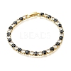 Brass Enamel Link & Charm Bracelets BJEW-Z094-02G-02B-4