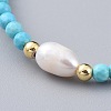 Synthetic Turquoise Beads Stretch Bracelets X-BJEW-JB04676-04-2